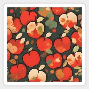 Chiyogami Red Apples Pattern Sticker